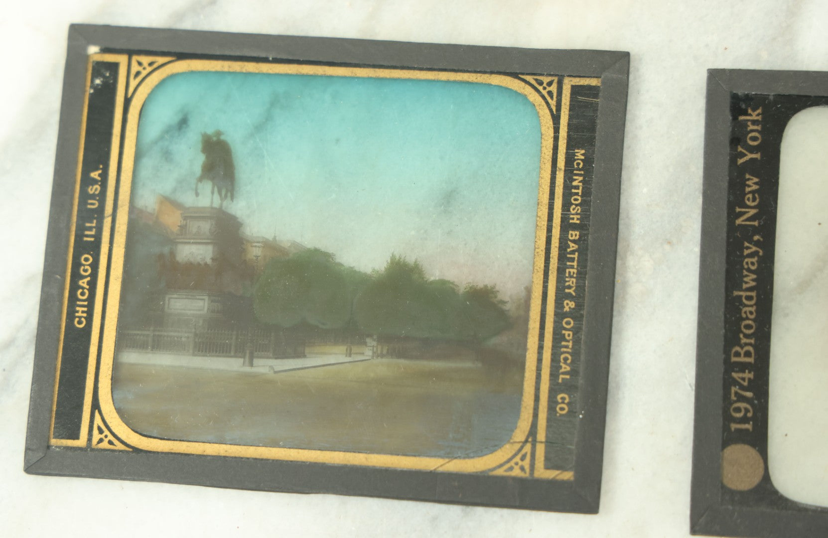 Lot 074 - Grouping Of Eleven Antique Hand Colored And Other Magic Lantern Slides Depicting Religious Scenes, Botany, Maps, Landmarks, And Other Subjects