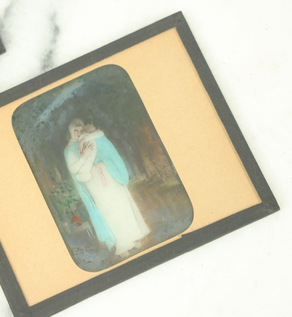 Lot 074 - Grouping Of Eleven Antique Hand Colored And Other Magic Lantern Slides Depicting Religious Scenes, Botany, Maps, Landmarks, And Other Subjects