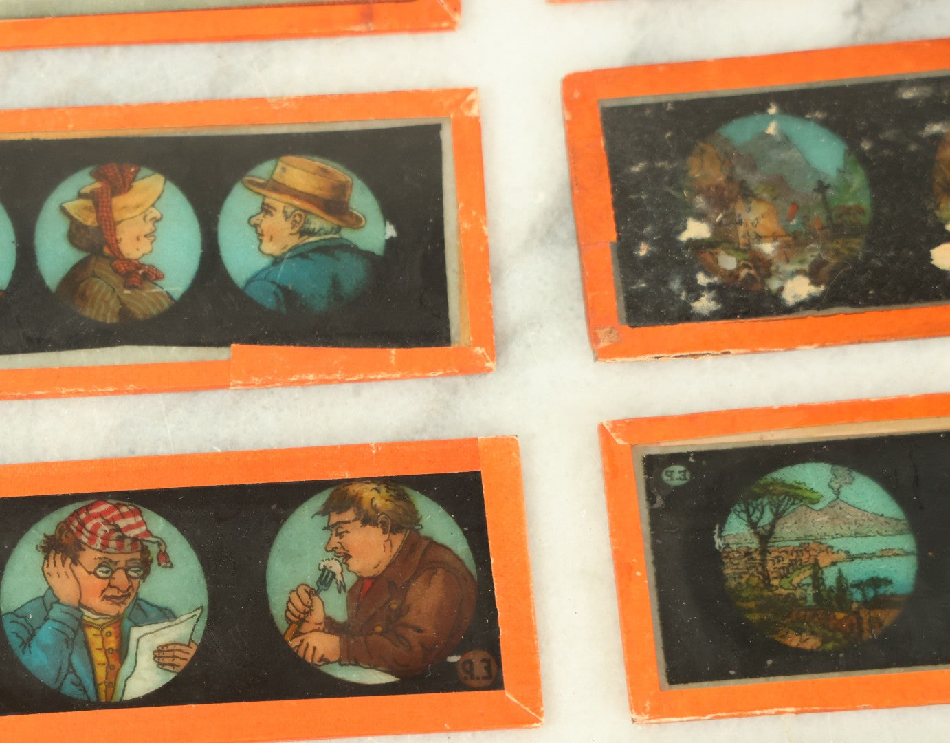 Lot 075 - Grouping Of Twenty Antique Whimsical Childrens Magic Lantern Slides Depicting Stories, Characters, Animals, Landmarks, And More