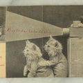 Lot 079 - Single Vintage Cat Postcard, Hand Made From Scraps, Kittens Projecting Movie, Postmarked 1936