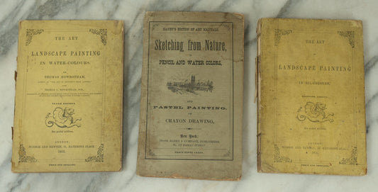 Lot 106 - Grouping Of Three Antique Art Instruction Booklets On Water Color, Pencil, And Oil Painting, Landscapes, Etc., Circa 1850s