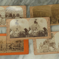 Lot 110 - Grouping Of Five Antique Stereo View Stereo Optic Photograph Cards Including "Her Guardian Angel" Trick Shot Spirit Ghost Photograph, Other Landmarks, Scenes