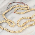 Lot 020 - Vintage Carved Howlite Skull Prayer Beads On Red Cord, Overall Length Approximately 34"