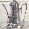 Lot 031 - Antique Silver Plate Coffee Pot With Green Man Foot Motif, Horse Finial, By Taunton Silver Plate Co., Triple Plate
