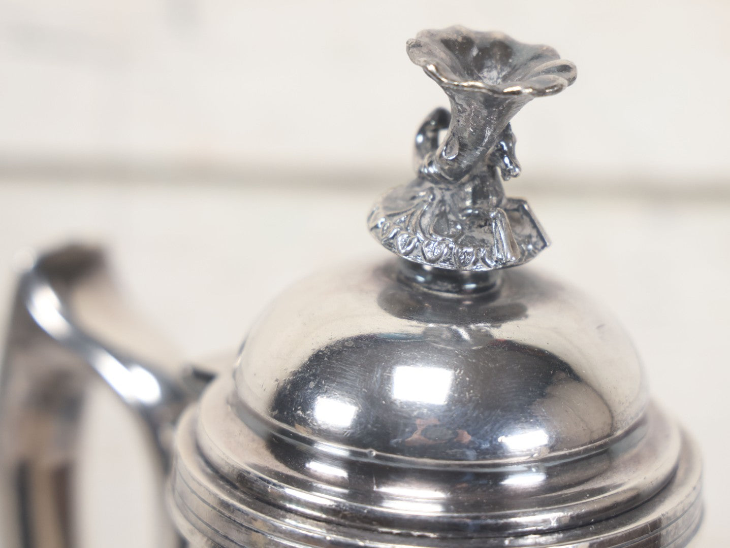 Lot 031 - Antique Silver Plate Coffee Pot With Green Man Foot Motif, Horse Finial, By Taunton Silver Plate Co., Triple Plate