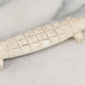 Lot 034 - Vintage Folky Carved Bone Alligator Figure, 7" Overall Length, Note Missing Some Teeth