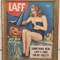 Lot 037 - Vintage Framed Halloween Laff Magazine, The Humorous Picture Magazine, With Lenore Thomas Pinup Cover With Jack O Lantern, November 1947, Complete Original Magazine Is Located In Frame, 12-5/8" x 15-1/8"