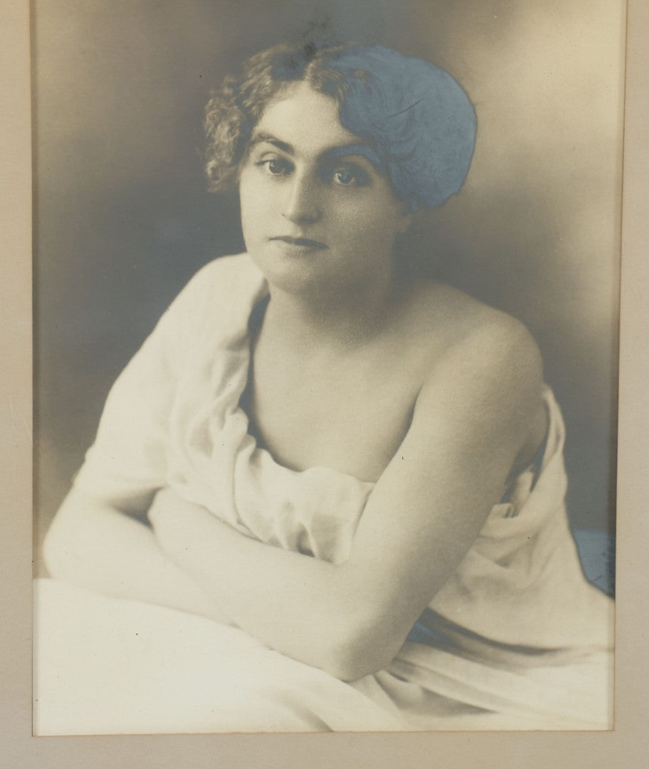 Lot 039 - Antique Framed Photograph Portrait Of A Young Woman Dressed In A Classical Style, With Toga, Paper Label On Verso From Howard M. Smith, Photographer, Portland, Maine, 13-1/2" x 15-5/8"