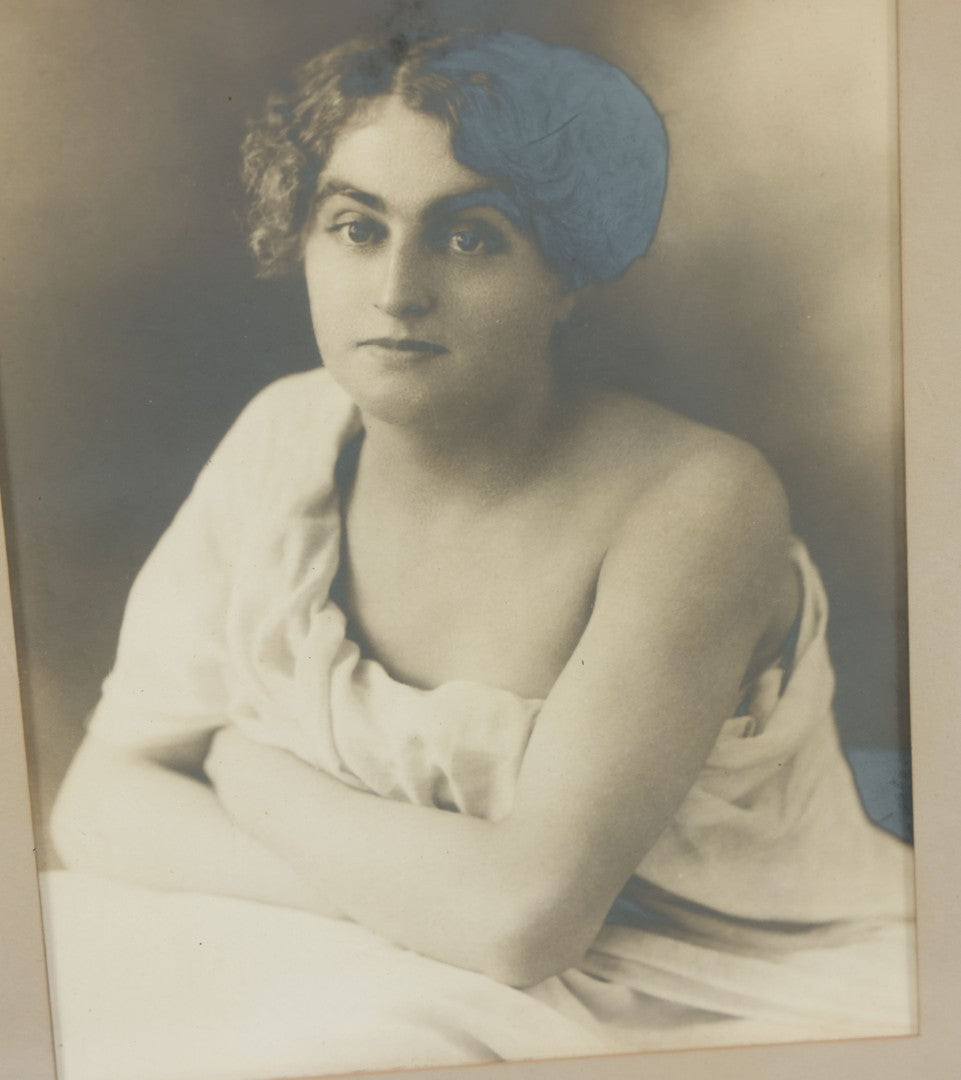 Lot 039 - Antique Framed Photograph Portrait Of A Young Woman Dressed In A Classical Style, With Toga, Paper Label On Verso From Howard M. Smith, Photographer, Portland, Maine, 13-1/2" x 15-5/8"