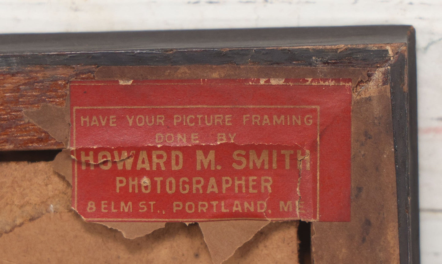 Lot 039 - Antique Framed Photograph Portrait Of A Young Woman Dressed In A Classical Style, With Toga, Paper Label On Verso From Howard M. Smith, Photographer, Portland, Maine, 13-1/2" x 15-5/8"