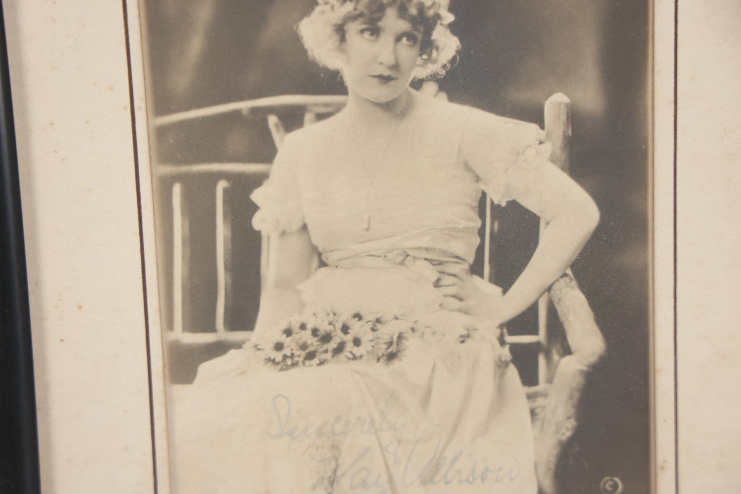 Lot 040 - Antique Framed Photograph Of Silent Film Actress May Allison, Appears To Be Autographed By Allison, As Found, Hartsook Photo Studio, San Francisco And Los Angeles, Signature Not Authenticated, 7-5/8" x 9-3/4"