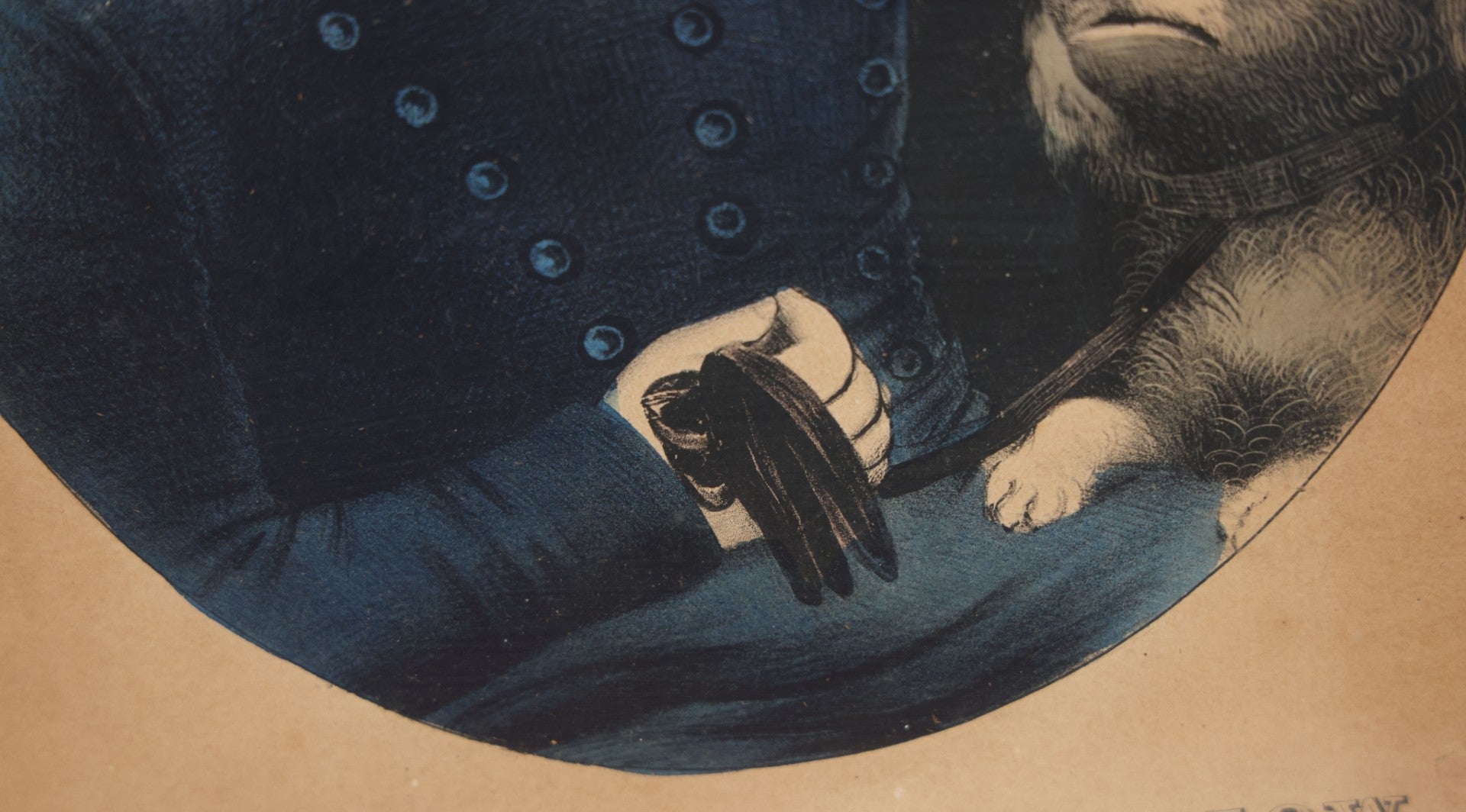 Lot 043 - Antique Hand Colored Lithograph Of A Little Boy With A Pocket Watch And His Dog, Entitled "My Little Playfellow," Published By N. Currier, Mid 19th Century, 11" x 14-1/2"