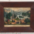 Lot 044 - Antique Hand Colored Lithograph Of The Vale Of Avoca, County Wicklow, Ireland, Entitled "The Meeting Of The Waters," Published By Currier & Ives, 1868, 16-3/8" x 13-1/2"