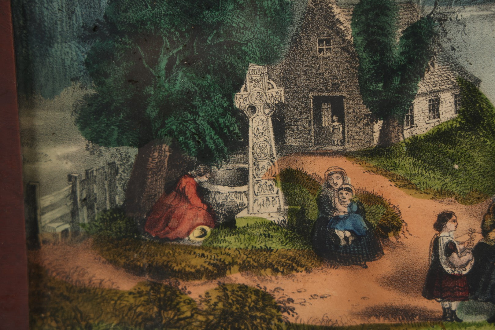 Lot 044 - Antique Hand Colored Lithograph Of The Vale Of Avoca, County Wicklow, Ireland, Entitled "The Meeting Of The Waters," Published By Currier & Ives, 1868, 16-3/8" x 13-1/2"