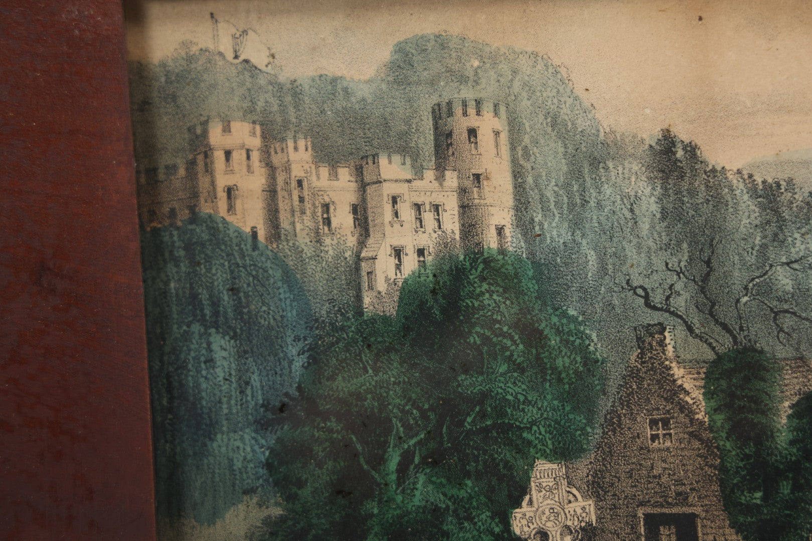 Lot 044 - Antique Hand Colored Lithograph Of The Vale Of Avoca, County Wicklow, Ireland, Entitled "The Meeting Of The Waters," Published By Currier & Ives, 1868, 16-3/8" x 13-1/2"