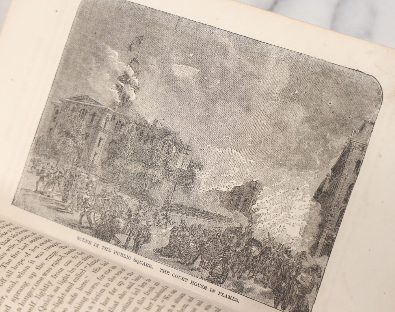 Lot 048 - "Through The Flames And Beyond, Or Chicago As It Was And As It Is, And Its Glorious Future" Antique Book By Frank Luzerne On The Chicago Fire, Profusely Illustrated, Published By Wells And Company, 1872