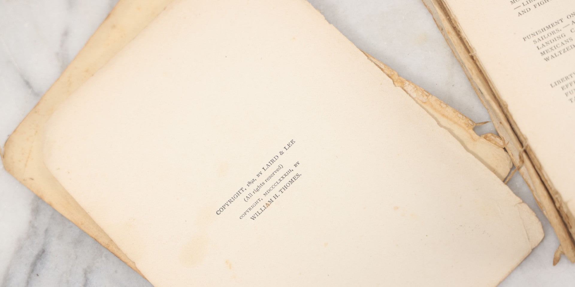 Lot 049 - "On Land And Sea Or California In The Years 1843, '44, & '45" Antique Paperback Book By William H Thomes, Laird And Lee Publisher, Chicago, 1892, Note Poor Condition, Cover Separated
