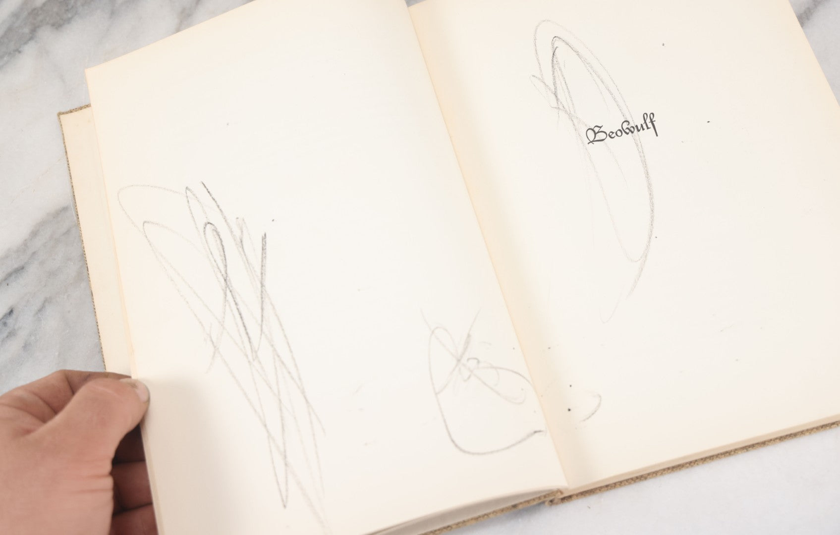 Lot 051 - "Beowulf" Vintage Illustrated Edition, Translated By William Ellery Leonard And Illustrated By Lynd Ward, The Heritage Club Special Edition, 1939, Note Various Crayon Markings