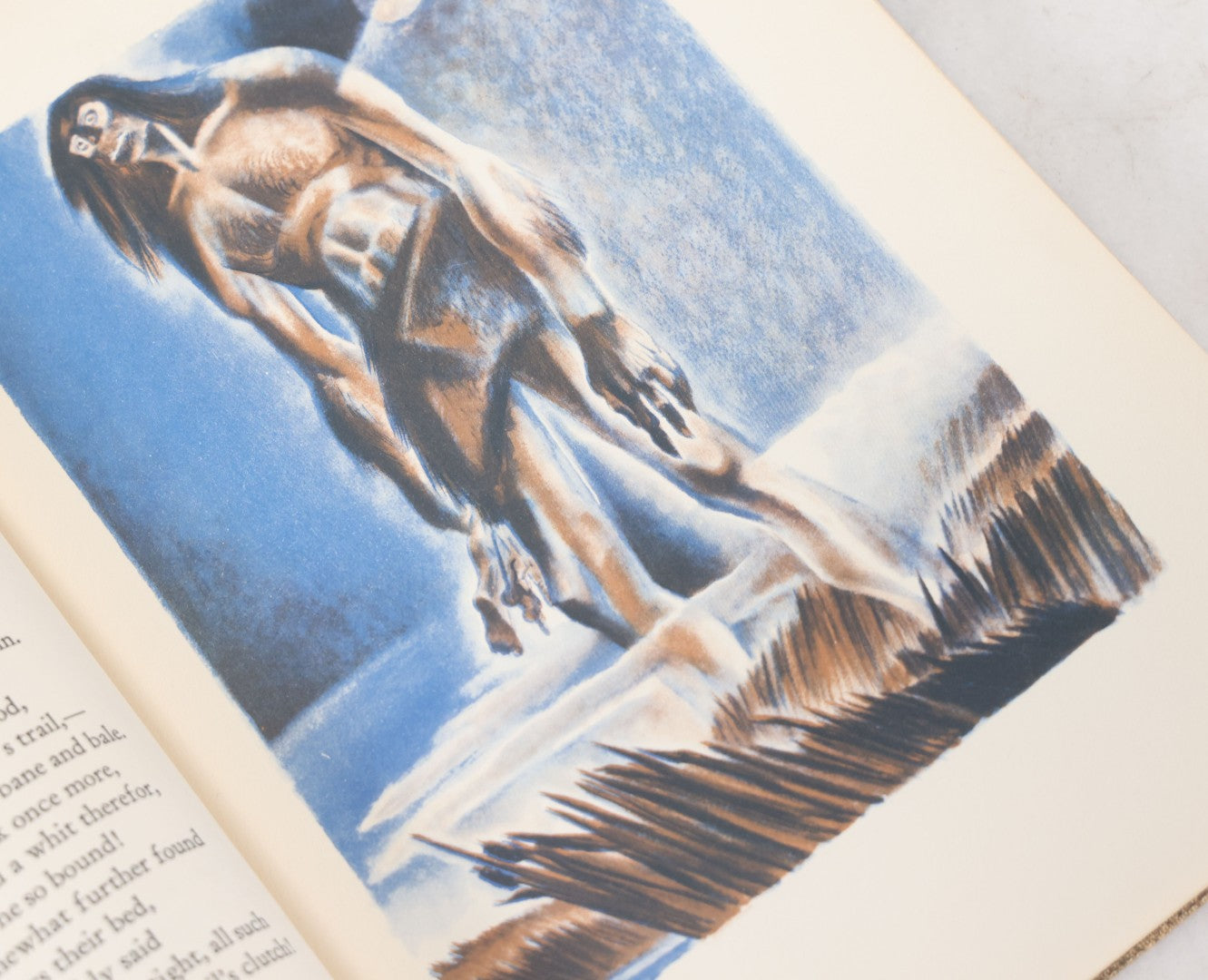 Lot 051 - "Beowulf" Vintage Illustrated Edition, Translated By William Ellery Leonard And Illustrated By Lynd Ward, The Heritage Club Special Edition, 1939, Note Various Crayon Markings
