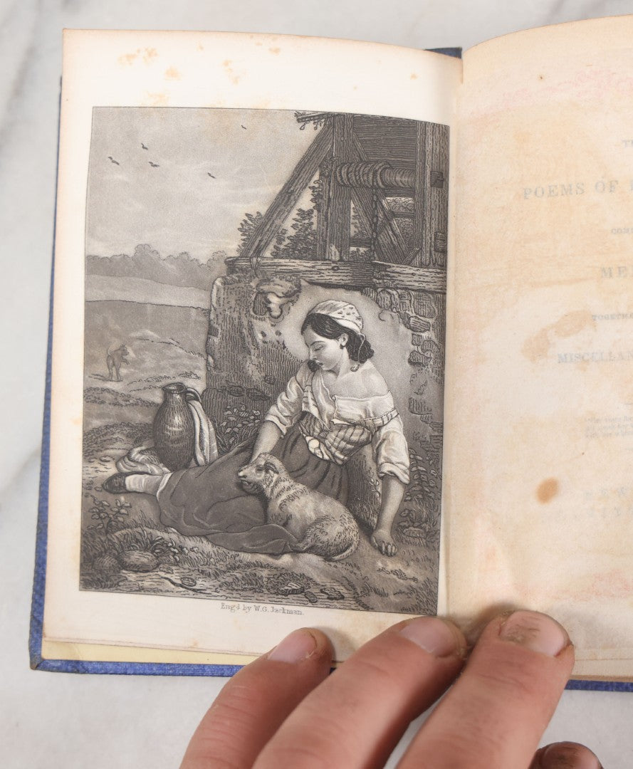 Lot 052 - "The Poems Of Eliza Cook Comprising Melaia Together With Her Miscellaneous Pieces" Antique Illustrated Poetry Book, Leavitt & Allen Publishers, New York, Circa Mid 19th Century