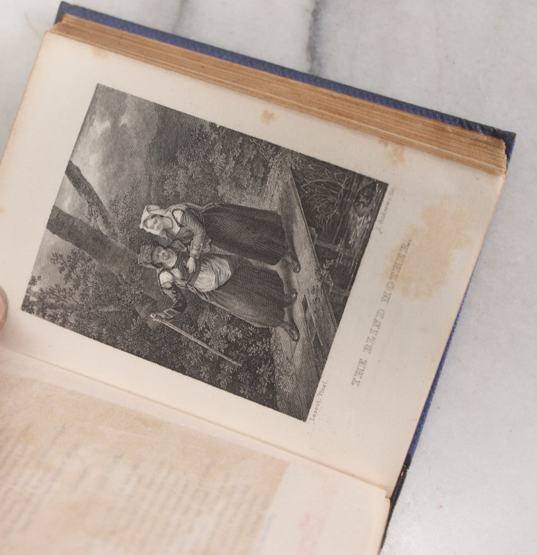 Lot 052 - "The Poems Of Eliza Cook Comprising Melaia Together With Her Miscellaneous Pieces" Antique Illustrated Poetry Book, Leavitt & Allen Publishers, New York, Circa Mid 19th Century