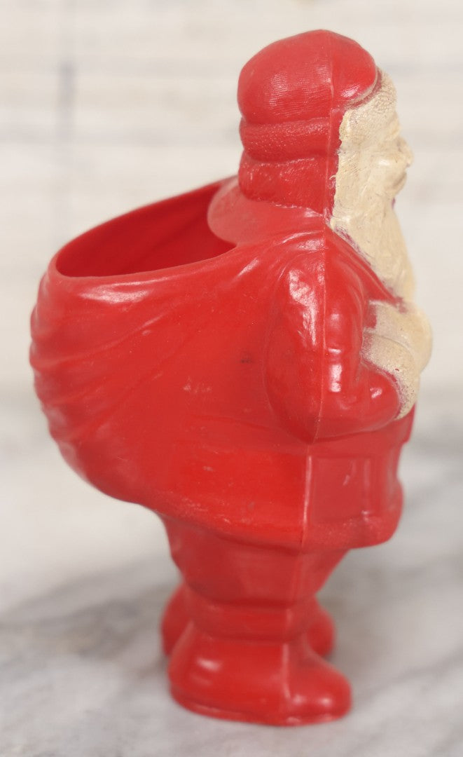 Lot 066 - Pair Of Vintage Hard Plastic Santa Claus Christmas Candy Lollipop Containers, One Marked Irwin, U.S.A.