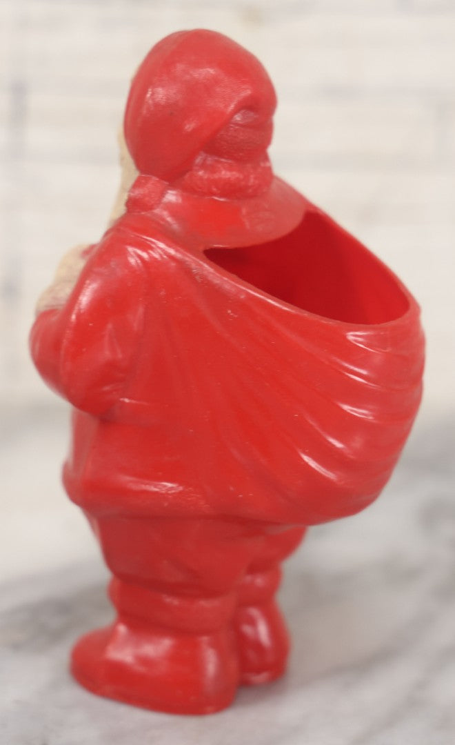 Lot 066 - Pair Of Vintage Hard Plastic Santa Claus Christmas Candy Lollipop Containers, One Marked Irwin, U.S.A.