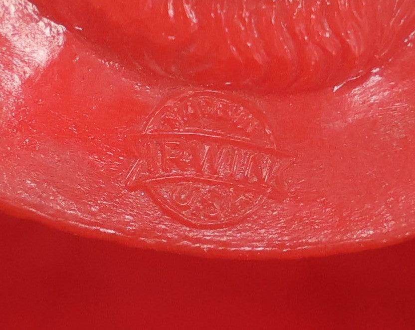 Lot 066 - Pair Of Vintage Hard Plastic Santa Claus Christmas Candy Lollipop Containers, One Marked Irwin, U.S.A.