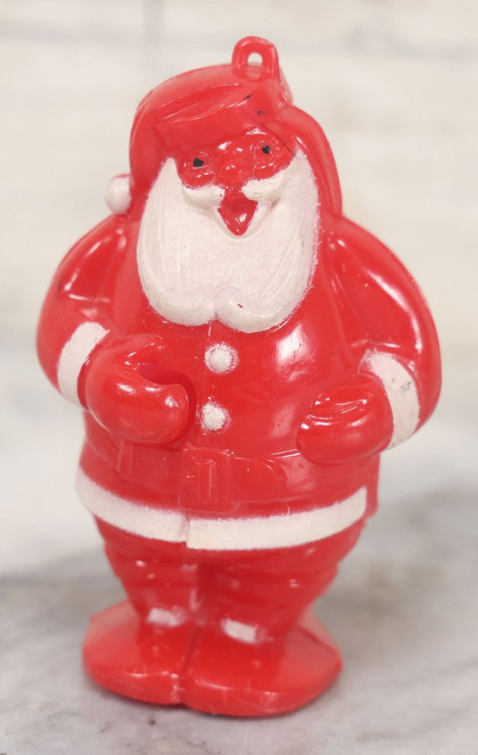 Lot 066 - Pair Of Vintage Hard Plastic Santa Claus Christmas Candy Lollipop Containers, One Marked Irwin, U.S.A.