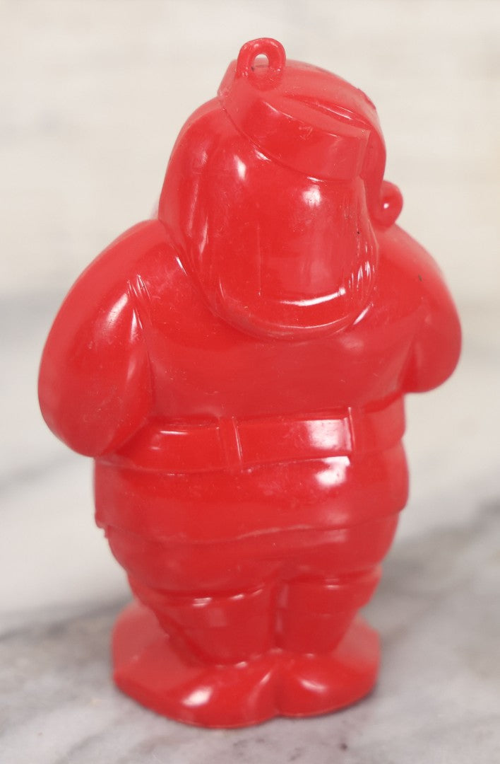 Lot 066 - Pair Of Vintage Hard Plastic Santa Claus Christmas Candy Lollipop Containers, One Marked Irwin, U.S.A.