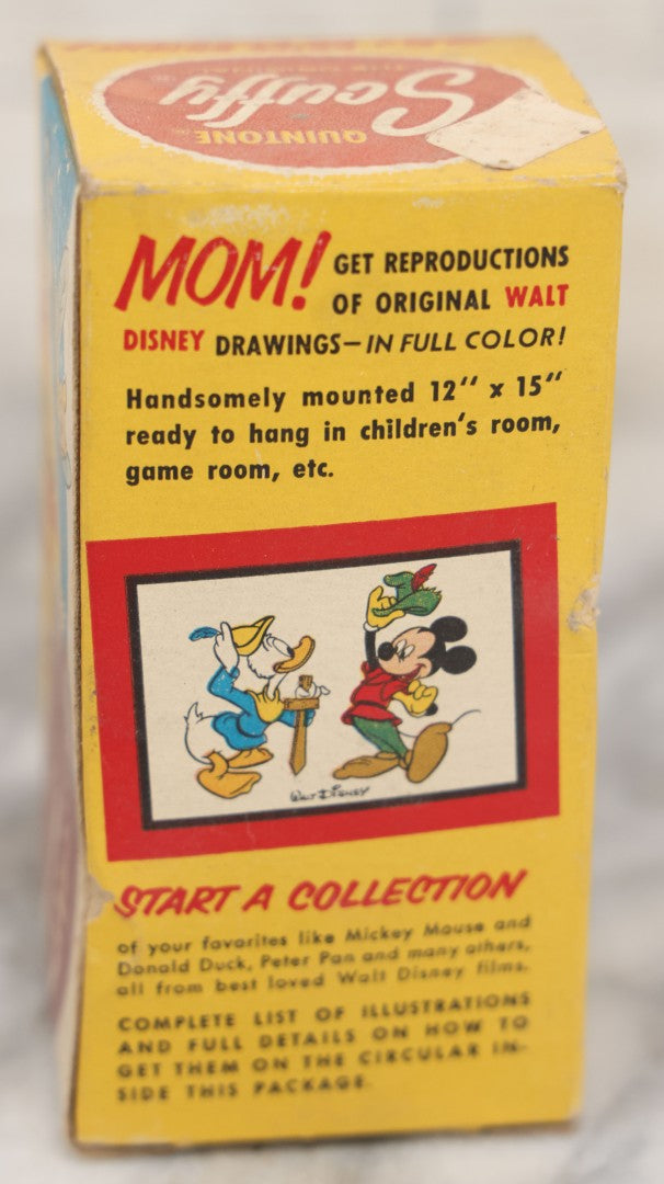 Lot 068 - Grouping Of Four New Old Stock N.O.S. Scuffy Shoe Polish Boxes With Contents, Three Featuring Mickey Mouse, Other Disney Characters, Including Ox-Blood, Red, And Brown, As Found