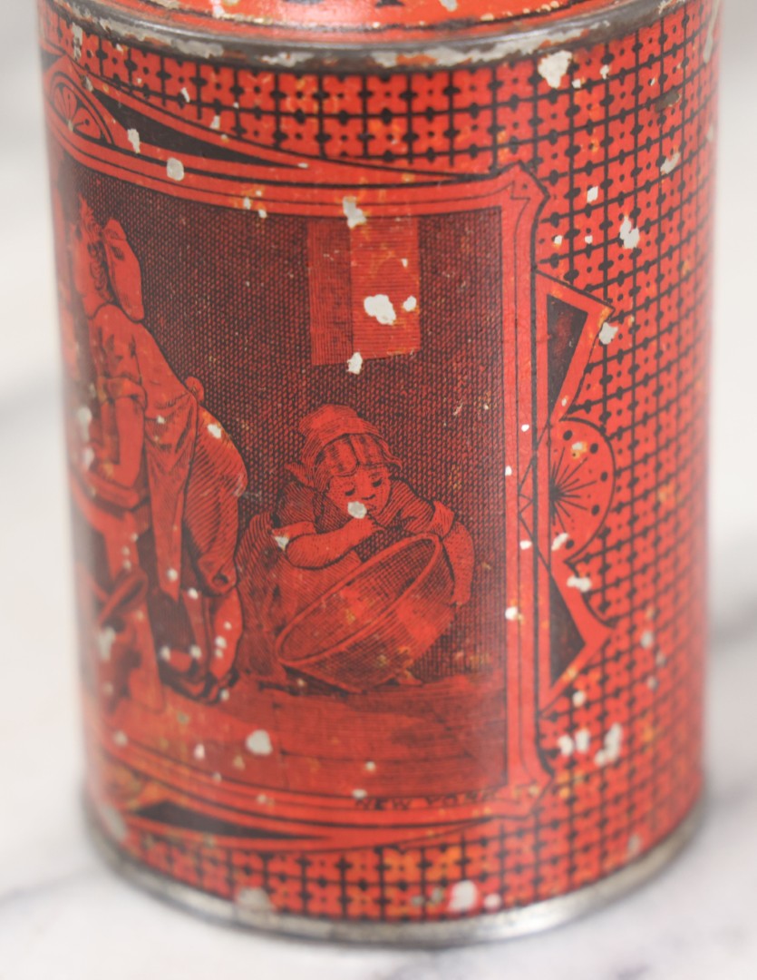 Lot 072 - Antique Schepp's "The Only Genuine" Coconaut Coconut Tin, By S.A. Ilsley & Co., Note Wear, Losses