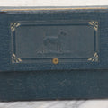 Lot 083 - Vintage Blue Leatherette Travel Handkerchief Box With Scottie Dog, Brass Button