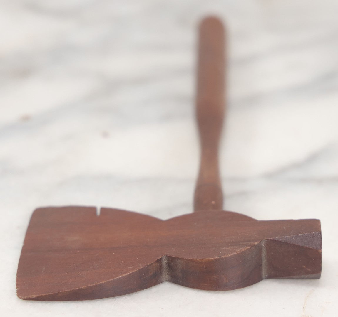 Lot 088 - Vintage Folk Art Hand Carved Miniature Wooden Axe, 7" Overall Length