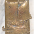 Lot 091 - Antique Jennings Brothers Cast Metal Nautical Sailing Fishing Ashtray, Trinket Dish, Marked J.B. 2624