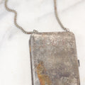 Lot 092 - Antique Silver Plate Change Purse, Compact, And Mirror, With J.L.S. Monogram, Chain, Beveled Mirror, Note Tarnishing