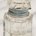 Lot 101 - Antique Cut Glass Inkwell With Octagonal Base, Diamond Shaped Hinged Lid, Note Wear, Various Chipping