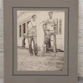 Lot 105 - Antique Boarded Occupational Photo Of Two Painters On The Job, In Paint Covered Overalls, 1907, Identified
