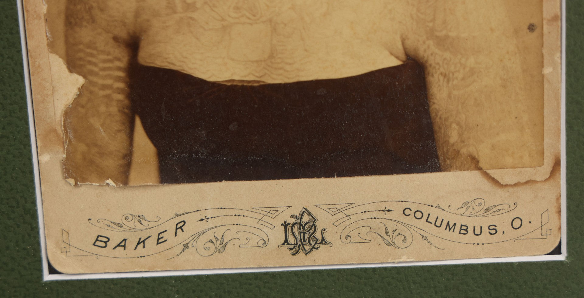 Lot 001 - Antique Cabinet Card Photo Of Tattooed Lady Anna Grace, In Ornate Frame, Baker Photographer, Tattooed By Edwin Thomas, 16-3/4" x 18-7/8"