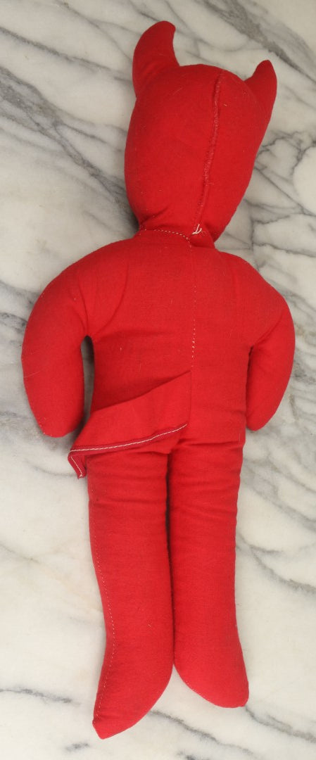 Lot 002 - Vintage Samet & Wells Plush Devil Stuffed Toy With Plastic Face