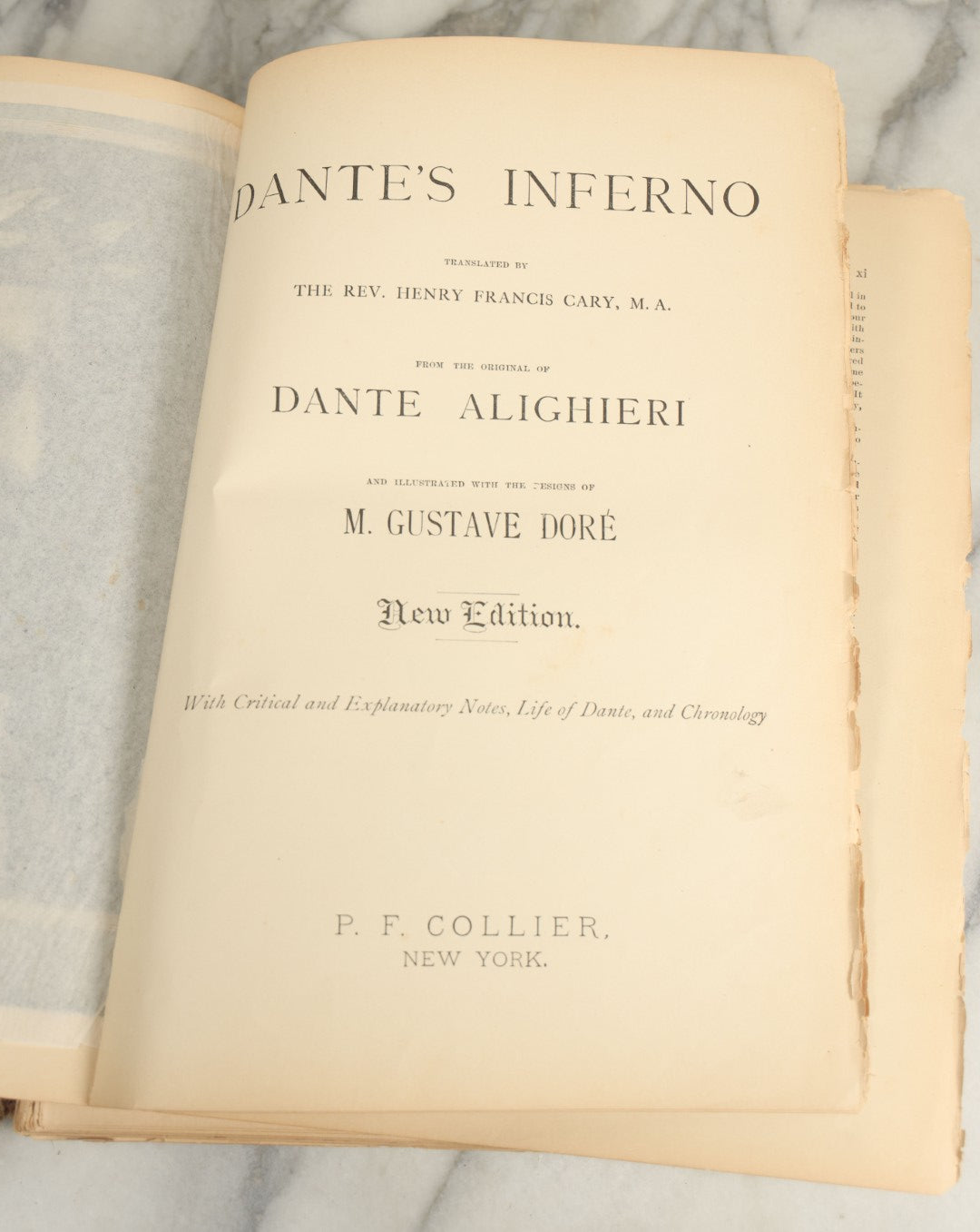 Lot 004 - "Dante's Inferno" Antique Book Illustrated By Gustave Dore, Circa 1890, Craft Grade Condition, Poor Pinding, Heavy Wear, Illustrations In Good Condition, Loose Pages, Worn Binding