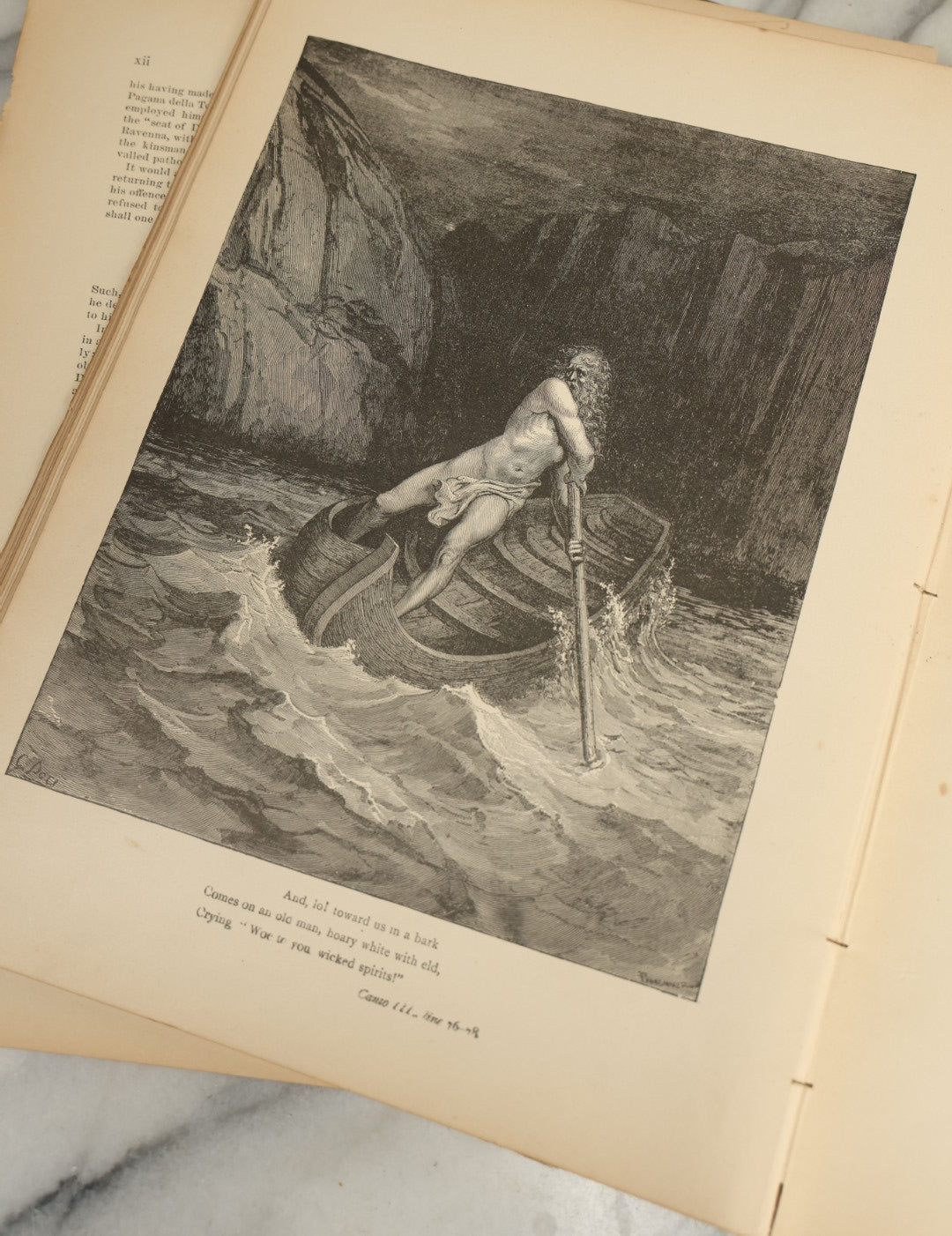 Lot 004 - "Dante's Inferno" Antique Book Illustrated By Gustave Dore, Circa 1890, Craft Grade Condition, Poor Pinding, Heavy Wear, Illustrations In Good Condition, Loose Pages, Worn Binding