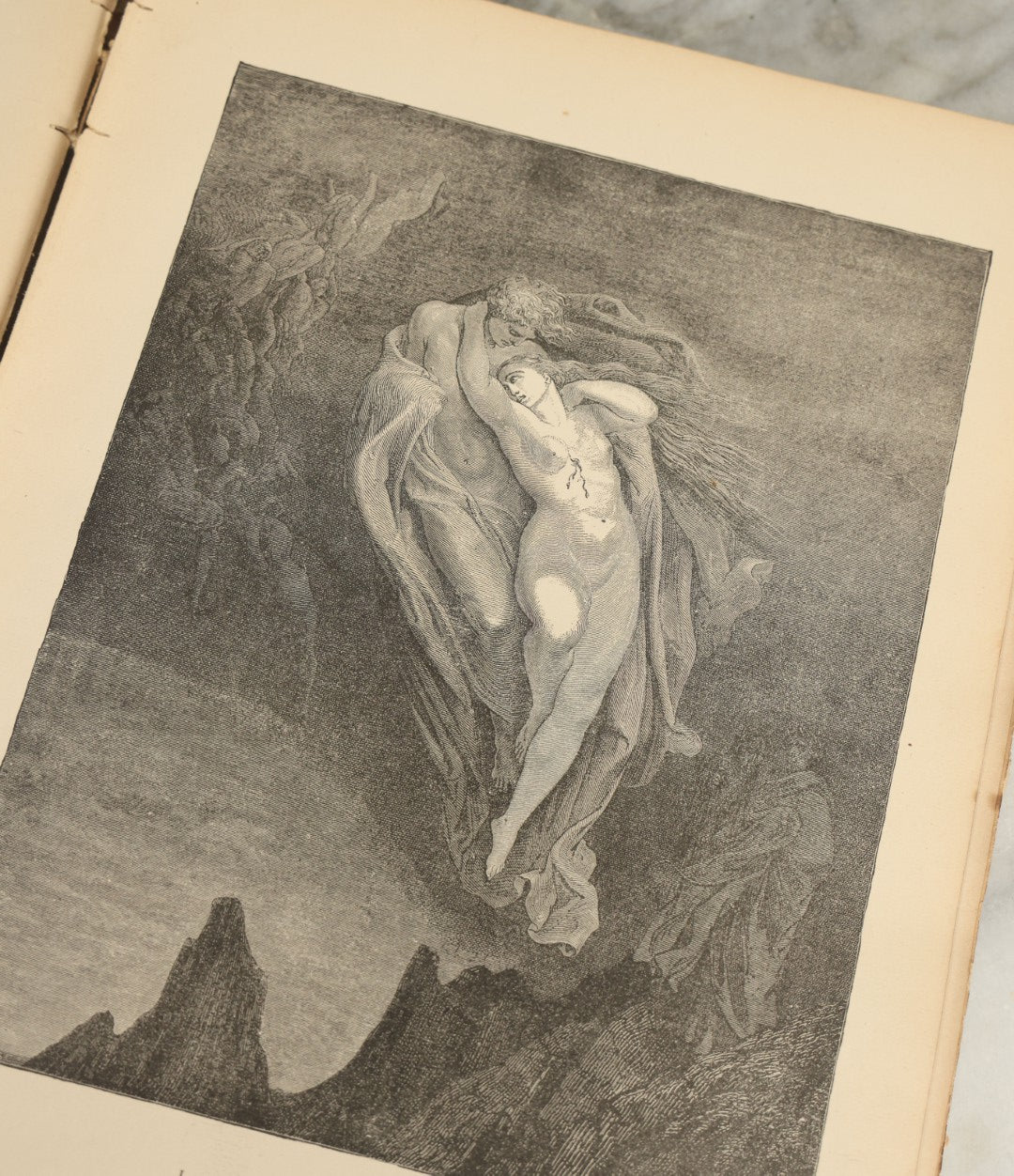Lot 004 - "Dante's Inferno" Antique Book Illustrated By Gustave Dore, Circa 1890, Craft Grade Condition, Poor Pinding, Heavy Wear, Illustrations In Good Condition, Loose Pages, Worn Binding