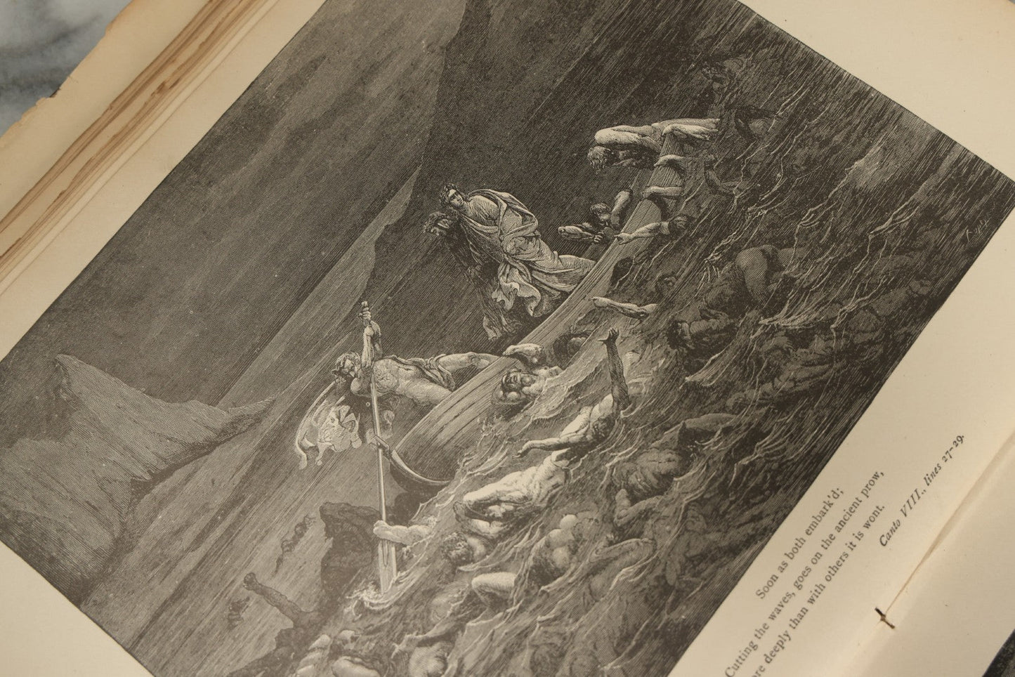 Lot 004 - "Dante's Inferno" Antique Book Illustrated By Gustave Dore, Circa 1890, Craft Grade Condition, Poor Pinding, Heavy Wear, Illustrations In Good Condition, Loose Pages, Worn Binding