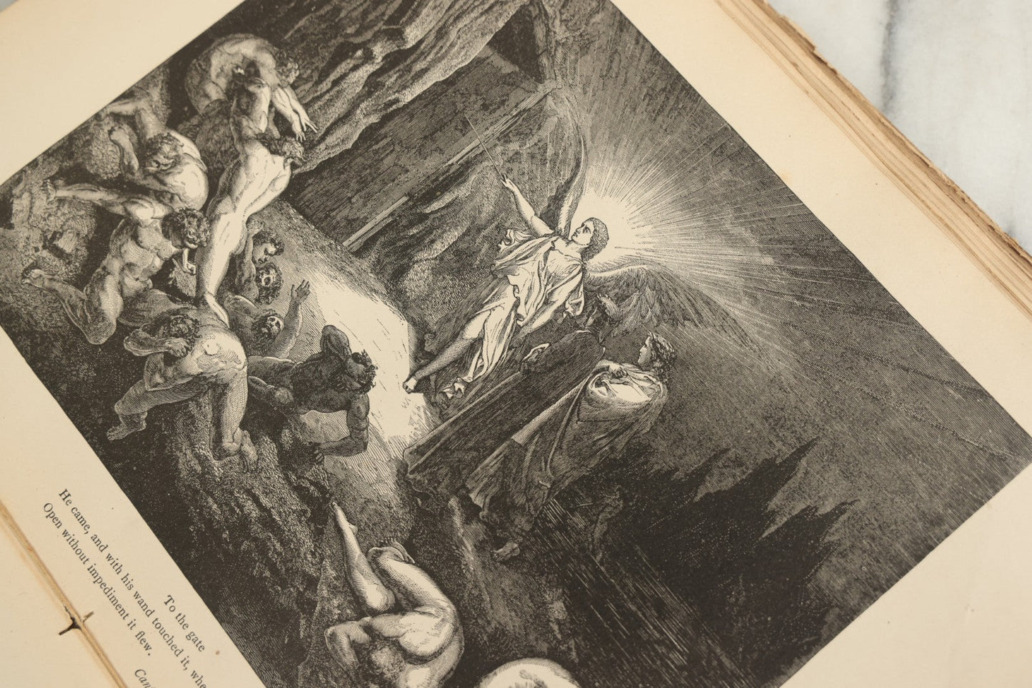 Lot 004 - "Dante's Inferno" Antique Book Illustrated By Gustave Dore, Circa 1890, Craft Grade Condition, Poor Pinding, Heavy Wear, Illustrations In Good Condition, Loose Pages, Worn Binding