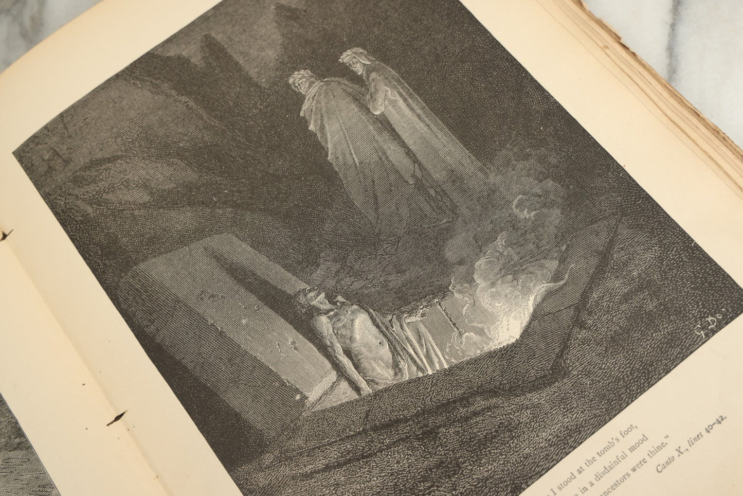 Lot 004 - "Dante's Inferno" Antique Book Illustrated By Gustave Dore, Circa 1890, Craft Grade Condition, Poor Pinding, Heavy Wear, Illustrations In Good Condition, Loose Pages, Worn Binding