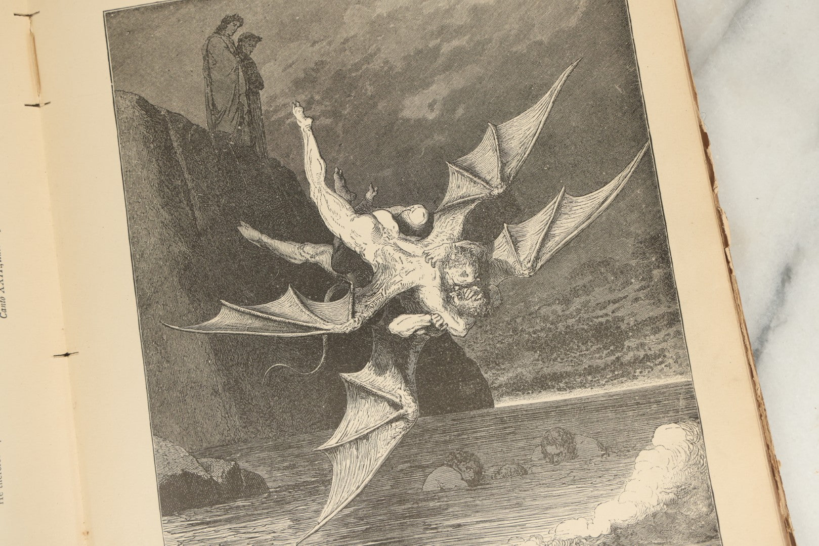 Lot 004 - "Dante's Inferno" Antique Book Illustrated By Gustave Dore, Circa 1890, Craft Grade Condition, Poor Pinding, Heavy Wear, Illustrations In Good Condition, Loose Pages, Worn Binding
