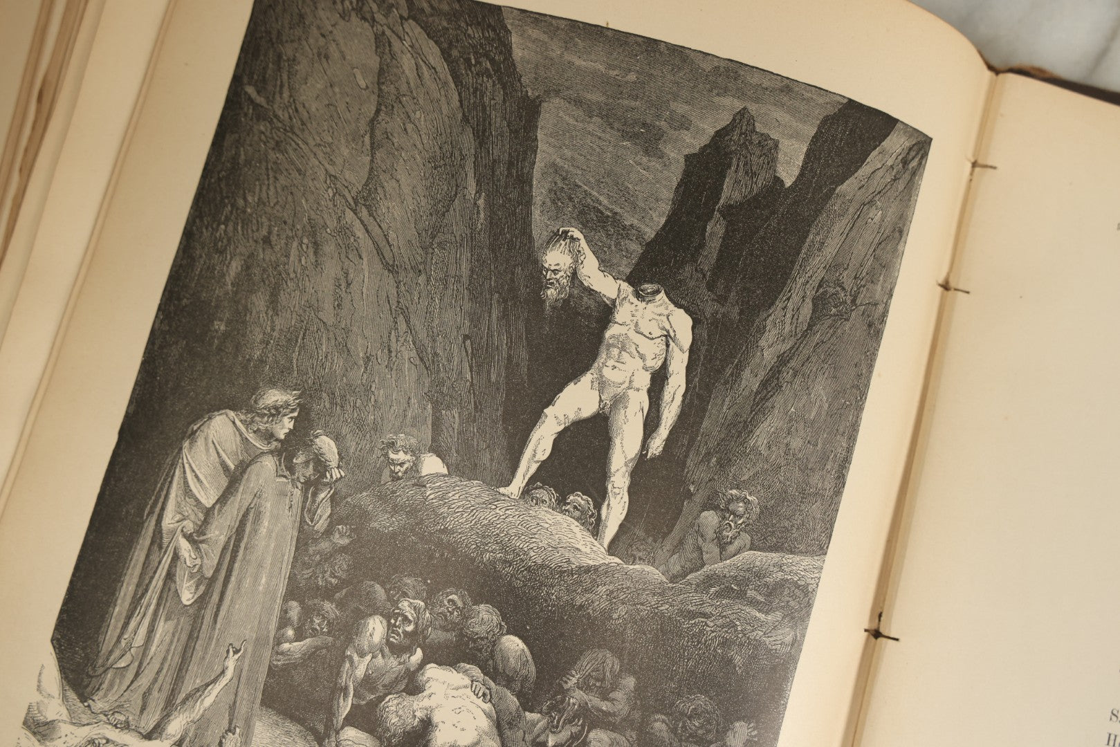 Lot 004 - "Dante's Inferno" Antique Book Illustrated By Gustave Dore, Circa 1890, Craft Grade Condition, Poor Pinding, Heavy Wear, Illustrations In Good Condition, Loose Pages, Worn Binding