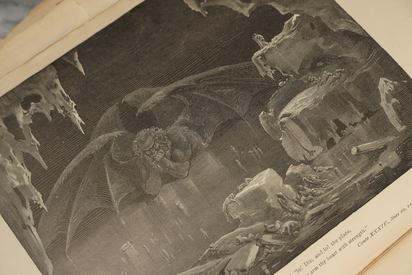 Lot 004 - "Dante's Inferno" Antique Book Illustrated By Gustave Dore, Circa 1890, Craft Grade Condition, Poor Pinding, Heavy Wear, Illustrations In Good Condition, Loose Pages, Worn Binding