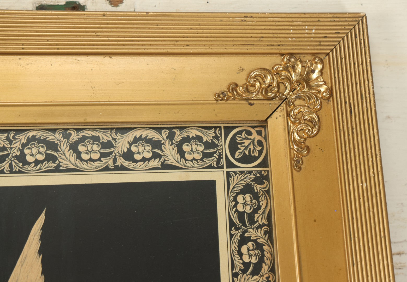 Lot 005 - Antique Mourning Lithograph In Frame With Dove And Hourglass, "Gone By Not Forgotten," Copyright T.W. Campbell, 1892, Updated In Memory Of David H. Jones, Died 1996, 19-3/" x 27-1/4"